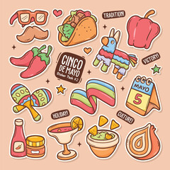 Hand-Drawn Cinco de Mayo Celebration Doodles