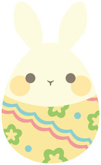 イースターバニー イースターエッグ 白 ベクター素材