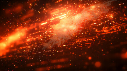 Obraz premium Bokeh Digital Art Holographic Business Presentation with Copy Space Concept