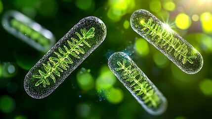 Microscopic Green Algae Cells  Aquatic Life  Nature