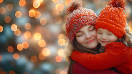 Warm Hug Abstract Family Comfort Emotional Connection Tenderness Bokeh Background Stock Photo