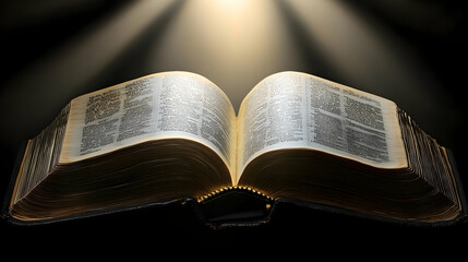 Obraz premium Open Book Emitting Light on Plain Background Symbolizing Knowledge and Enlightenment for Isra Miraj Education Themes