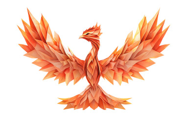Obraz premium Fiery Phoenix Abstract Artwork on Transparent Background