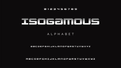 Minimal modern alphabet fonts. Typography minimalist urban digital fashion future creative logo font.