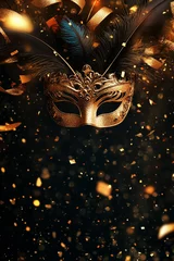 Gardinen mask, carnival, venice, venetian, masquerade, party, costume, gold, face, theater, mystery, disguise, festival, italy, celebration, fantasy, decoration, fashion, holiday, christmas, woman, art, tradit © Bitmoto