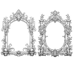 Elegant frame mirror baroque border wedding invitation