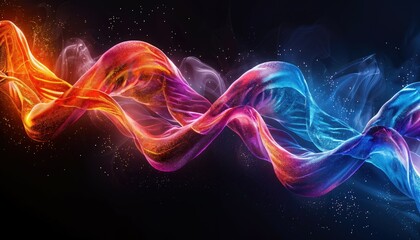 Fototapeta premium Colorful Intertwined Helixes in Motion