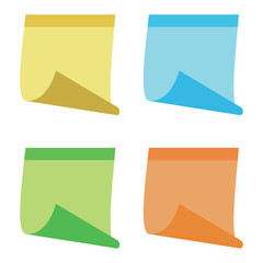 Sticky notes. Set of colourful sticky notes isolated on white background. Vector office colour post note sticks for advertising design. Vector illustration. EPS 10