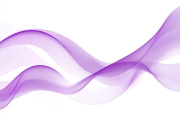 Abstract Purple Waves on White Background