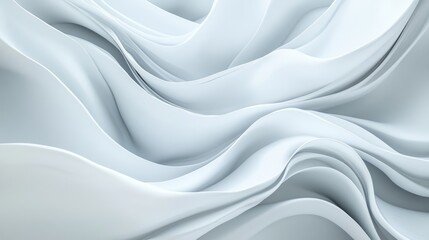 Obraz premium White abstract background with smooth gray wave lines. Modern soft curve shape design element. Suit for cover, poster, banner, brochure, presentation, header, website.