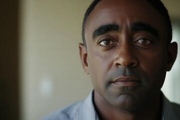 Obraz premium Portrait of a Serious African American Man