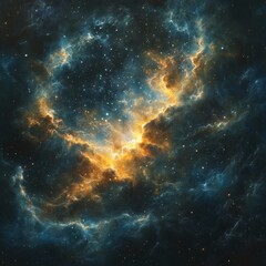 Obraz premium Cosmic Clouds Illuminated by Distant Stars Create a Stunning View of the Universe Filled With Vibrant Colors and Intricate Patterns