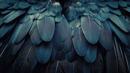 Fototapeta premium Dark, textured feathers showcasing intricate patterns and rich hues.