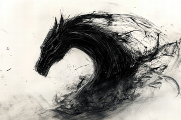 Abstract Black Horse Head