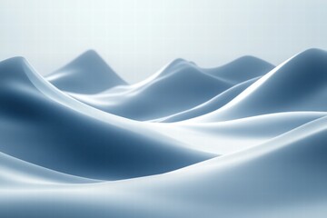 Obraz premium Abstract Blue Wavy Landscape