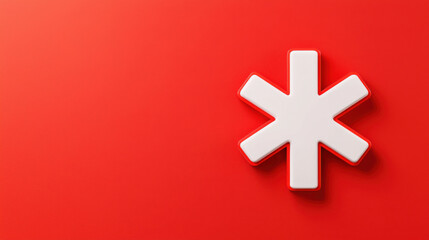 Fototapeta premium Bold asterisk and star icon on vibrant background, symbolizing clarity and focus