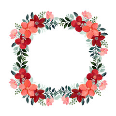 Watercolor flower frame for wedding, birthday, card, background, invitation, wallpaper, sticker, decoration etc.