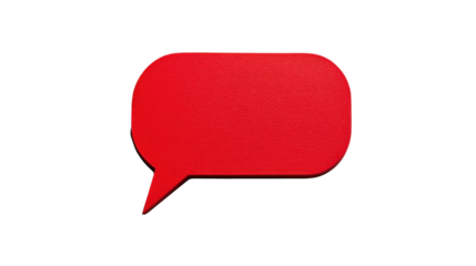 Red speech bubble, transparent background