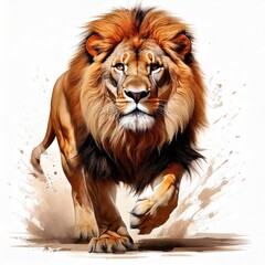 Fototapeta premium lion on white