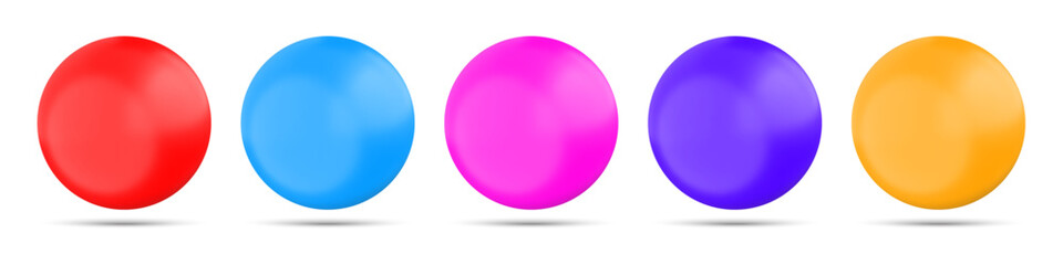  Collection of colorful 3d spheres isolated on white
