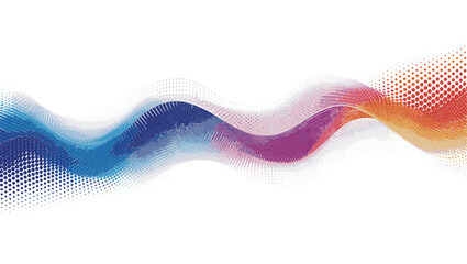 Abstract Halftone design, set against a pristine white background. Flat vector-based style with intricate patterns and shapes.