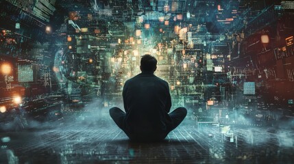 Exploring stress from breakups a conceptual image of reflection digital landscape emotional environment introspective view