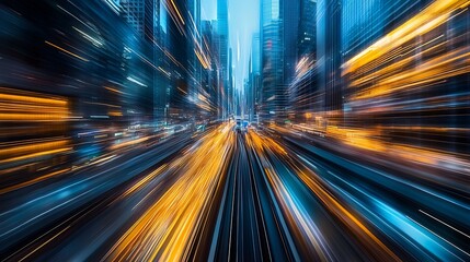 Dynamic Urban Motion Capture in Vibrant Night City Street Scene : Generative AI