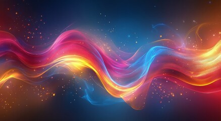 Obraz premium Colorful flowing abstract waves of blue and orange creating vibrant visual energy