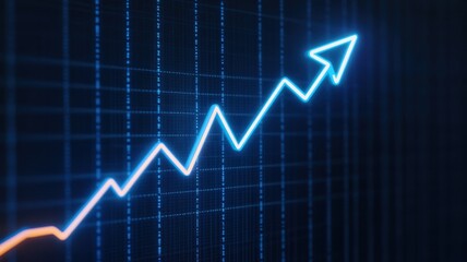 Dynamic graph depicting upward market trends in vibrant colors.