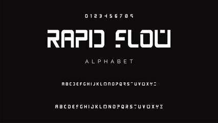 Creative geometric modern urban alphabet font. Digital abstract futuristic, fashion, sport, minimal technology typography.