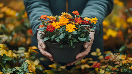 Candid Caregiver Assists Elderly with Groceries Outdoors - Support and Companionship
