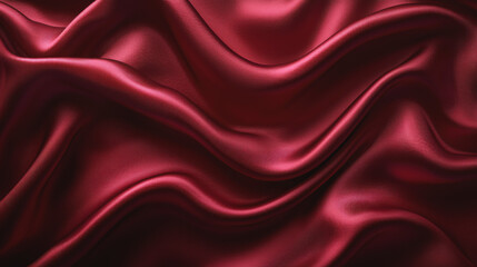 Obraz premium Red Satin Fabric with Smooth Folds.