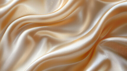 Fototapeta premium Golden Silk Fabric with Soft Folds.