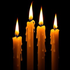 three burning candles