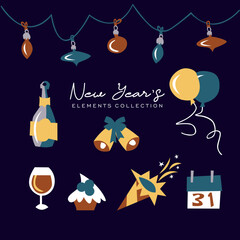 New year elements collection
