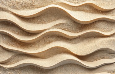 Obraz premium Wavy patterns in fine sand create an abstract design on a smooth surface