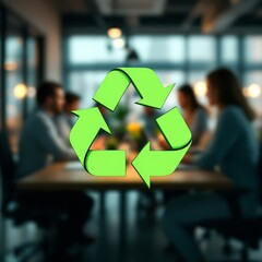 recycling symbol on the blackboard