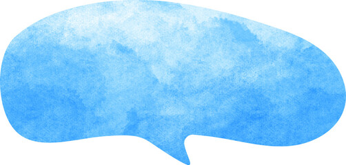 Blue watercolor speech bubble illustration