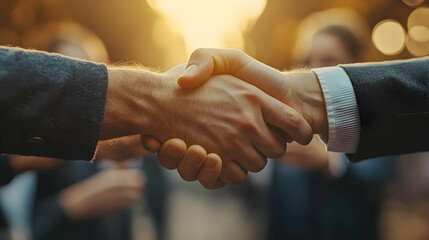 Teamwork Celebration Concept Soft Abstract Image Business Team Handshakes Success Collaboration Room for Text