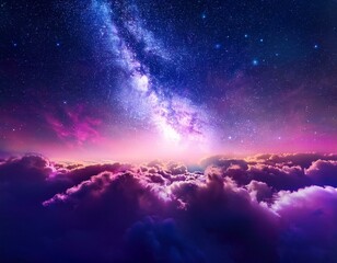 Obraz premium Generated image Abstract starlight and pink and purple clouds stardust, blink, background, presentation