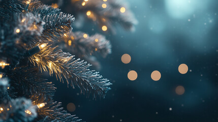 Fototapeta premium Christmas and New Year Festive Background with Copy Space for Seasonal Holiday Celebration and Winter Magic