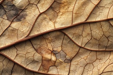 Fototapeta premium Dried Leaf Texture Detailed Close Up Macro