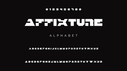 Creative font. Modern abstract digital tech font. Logo creative font, type, technology, movie, digital, music, movie. Fonts and illustration in vector format.