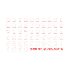 Africa map icons set design illustration