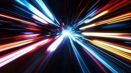 Explosive Light Bursts in Dynamic Neon Speed Motion Art : Generative AI