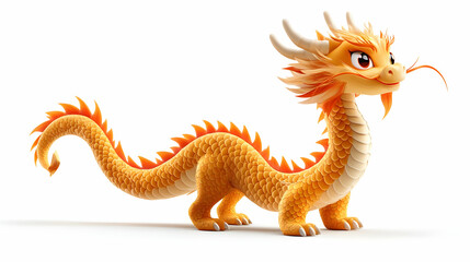 Fototapeta premium Dynamic Vector Illustration of Chinese Dragon in Motion with Intricate Scales and Fiery Details