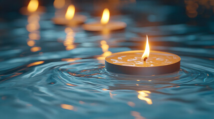 Serene Glossy Background with Flowing Water and Smooth Pebbles for Spa Wellness and Branding