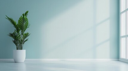 Fototapeta premium Spacious and bright office with calm color palette, wellnessfocused design, inviting energy