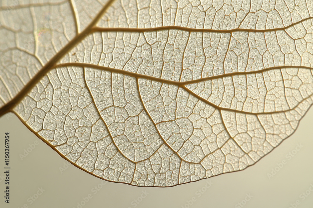 Wall mural delicate leaf skeleton showing intricate vein structure