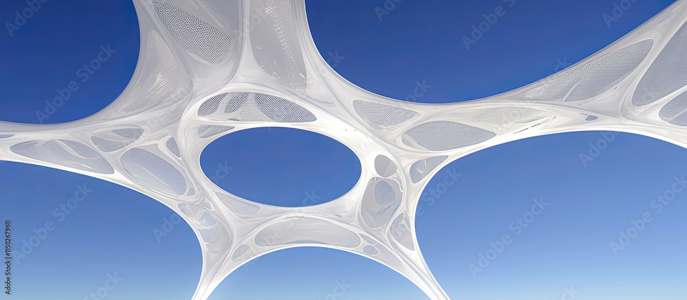 Poster Exploring Light and Shadow in a Twisted Wire Structure on a White Background